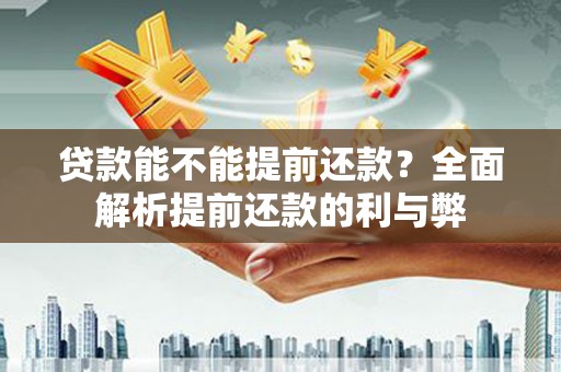 碑林贷款能不能提前还款？全面解析提前还款的利与弊