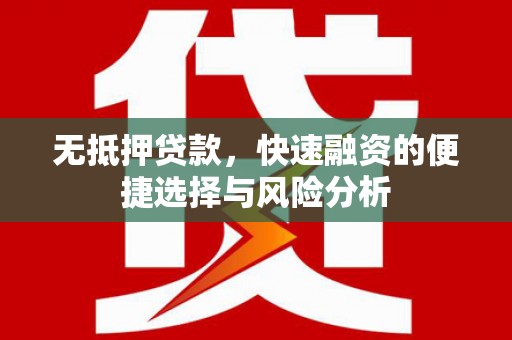 定安无抵押贷款，快速融资的便捷选择与风险分析