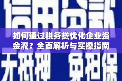 韶关如何通过税务贷优化企业资金流？全面解析与实操指南