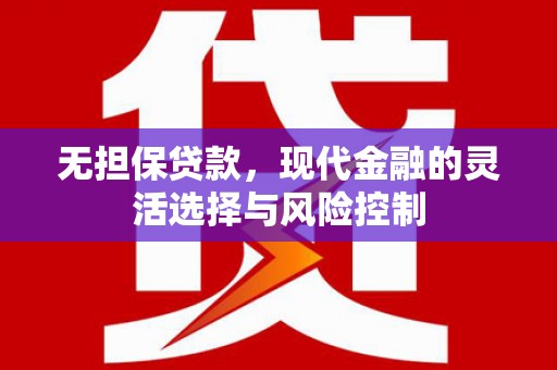 连云无担保贷款，现代金融的灵活选择与风险控制