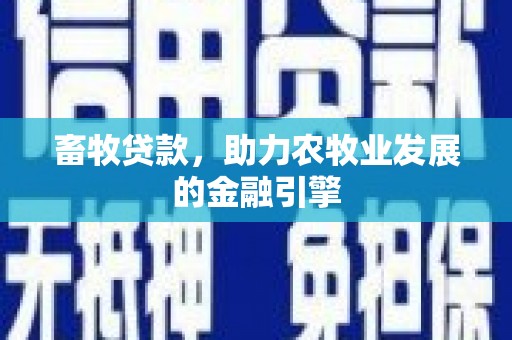 麻豆畜牧贷款，助力农牧业发展的金融引擎