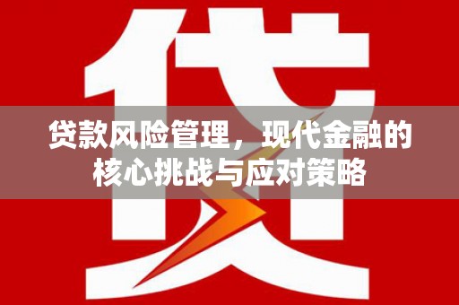 南平贷款风险管理，现代金融的核心挑战与应对策略