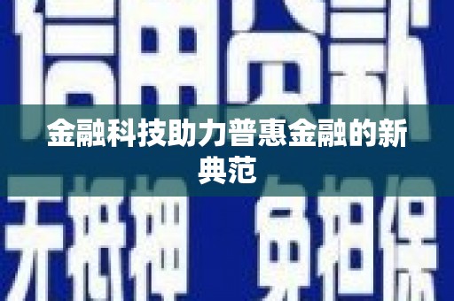 贞丰金融科技助力普惠金融的新典范